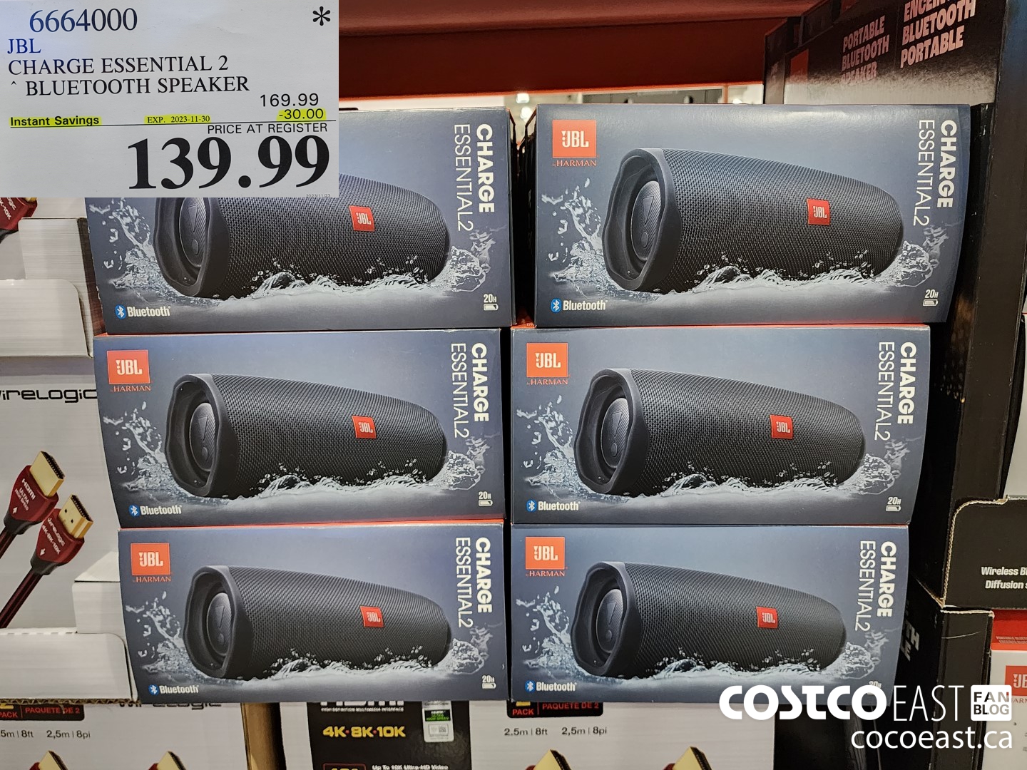 6664000 JBL CHARGE ESSENTIAL 2 BLUETOOTH SPEAKER ($30.00 INSTANT SAVINGS EXPIRES ON 2023-11-30) $139.99