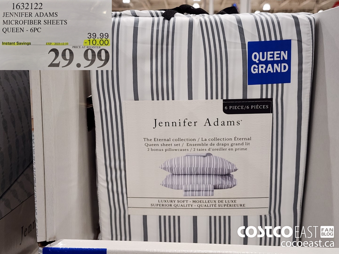 1632122 JENNIFER ADAMS MICROFIBER SHEETS QUEEN - 6 PC ($10.00 INSTANT SAVINGS EXPIRES ON 2023-12-10) $29.99