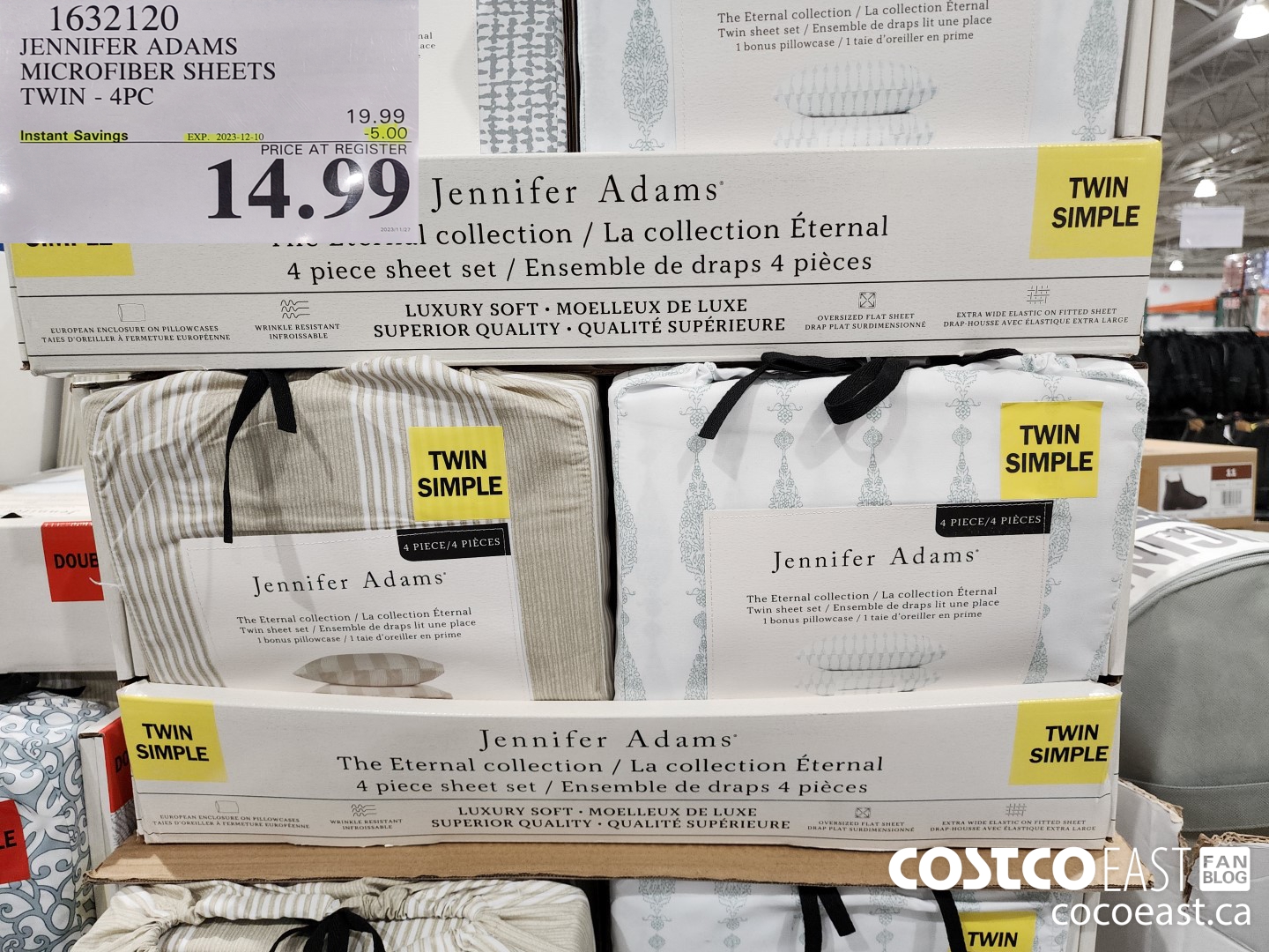 1632120 JENNIFER ADAMS MICROFIBER SHEETS TWIN - 4PC ($5.00 INSTANT SAVINGS EXPIRES ON 2023-12-10) $14.99
