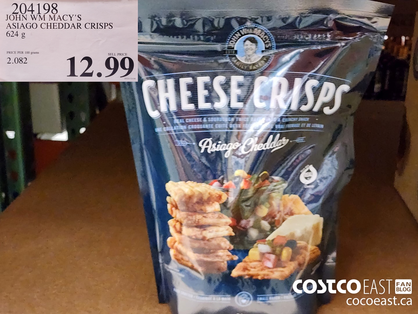 204198 JOHN WM MACY'S ASIAGO CHEDDAR CRISPS 624 g $12.99