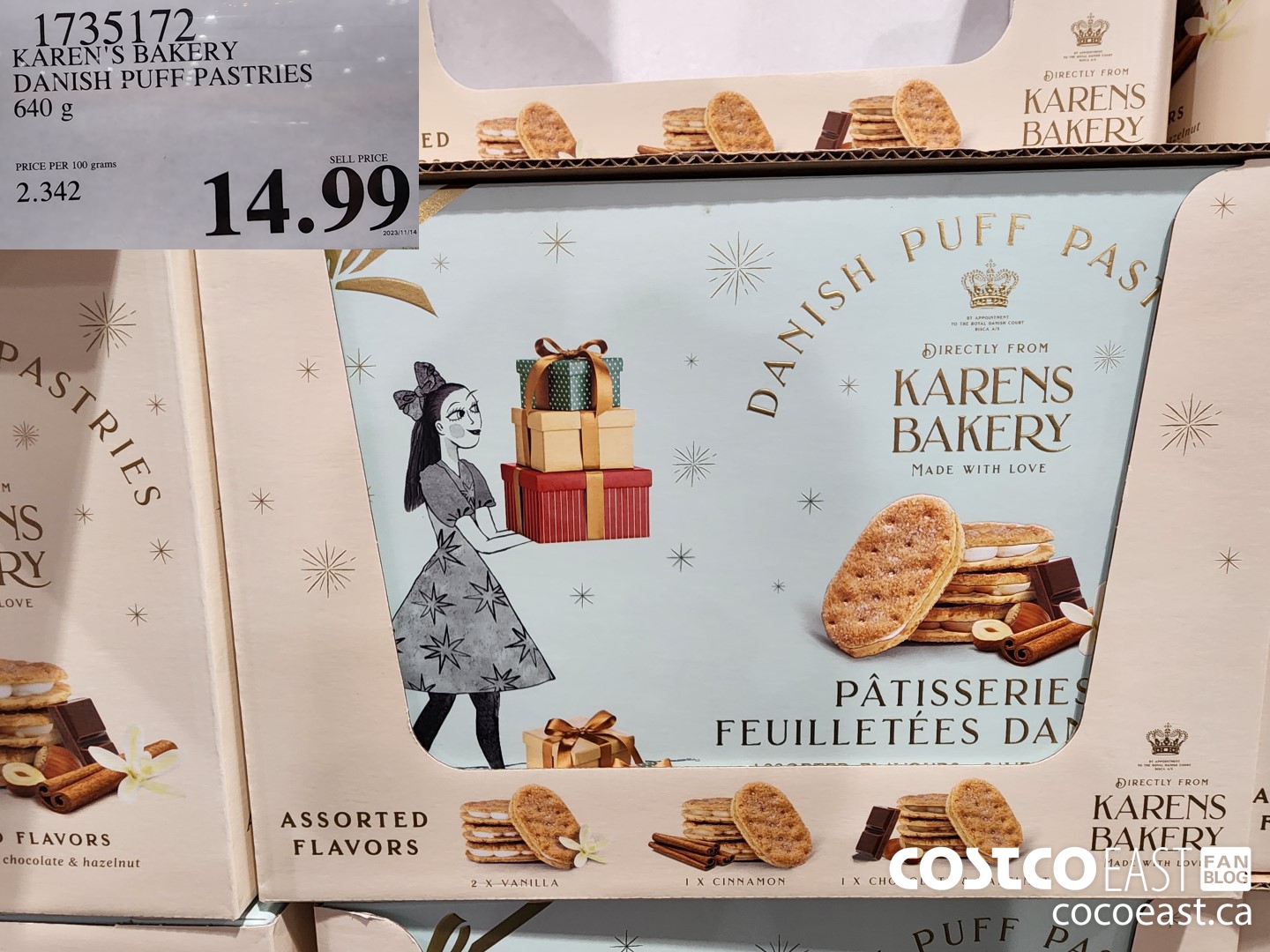 1735172 KAREN'S BAKERY DANISH PUFF PASTRIES 640 G $14.99