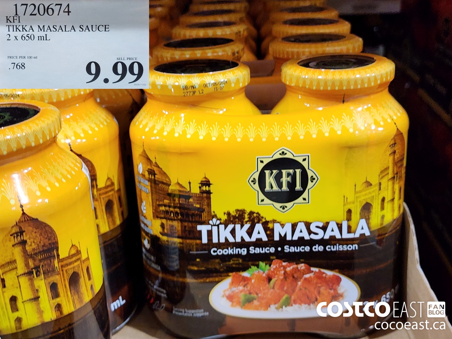 1720674 KFI TIKKA MASALA SAUCE 2 X 650 mL $9.99