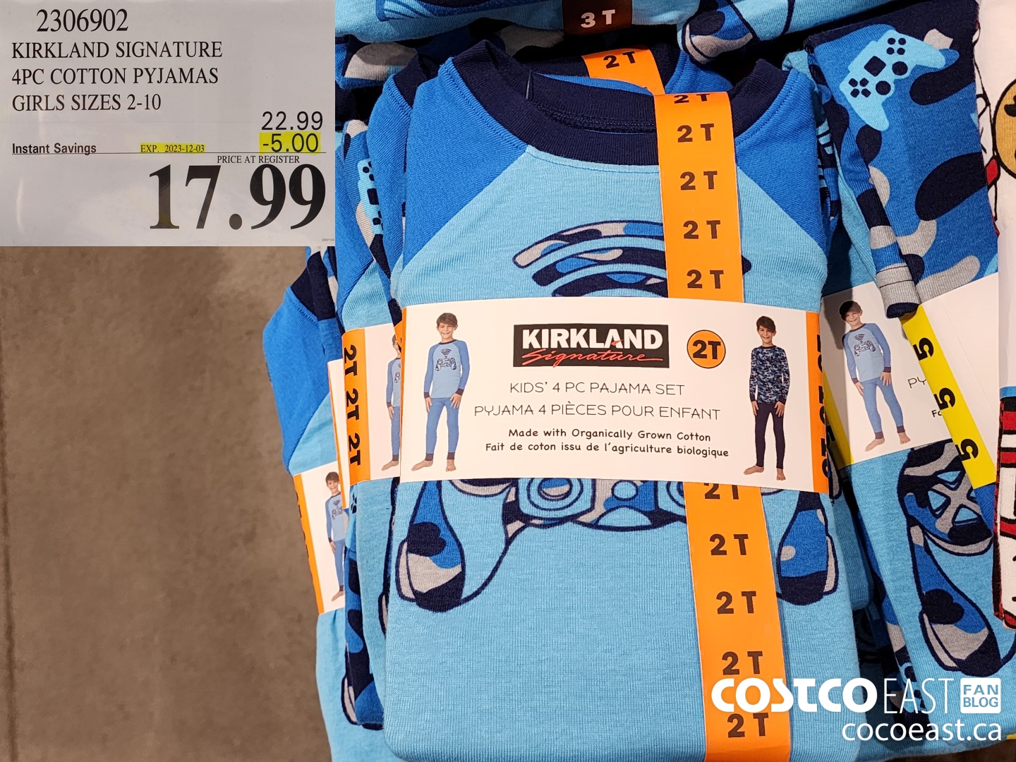 2306902 KIRKLAND SIGNATURE 4PC COTTON PYJAMAS SIZES 2-10 ($5.00 INSTANT SAVINGS EXPIRES ON 2023-12-03) $17.99