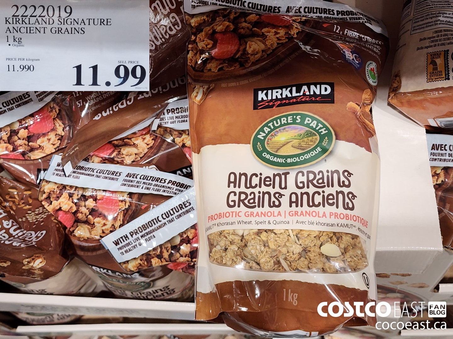 2222019 KIRKLAND SIGNATURE ANCIENT GRAINS 1 kg $11.99