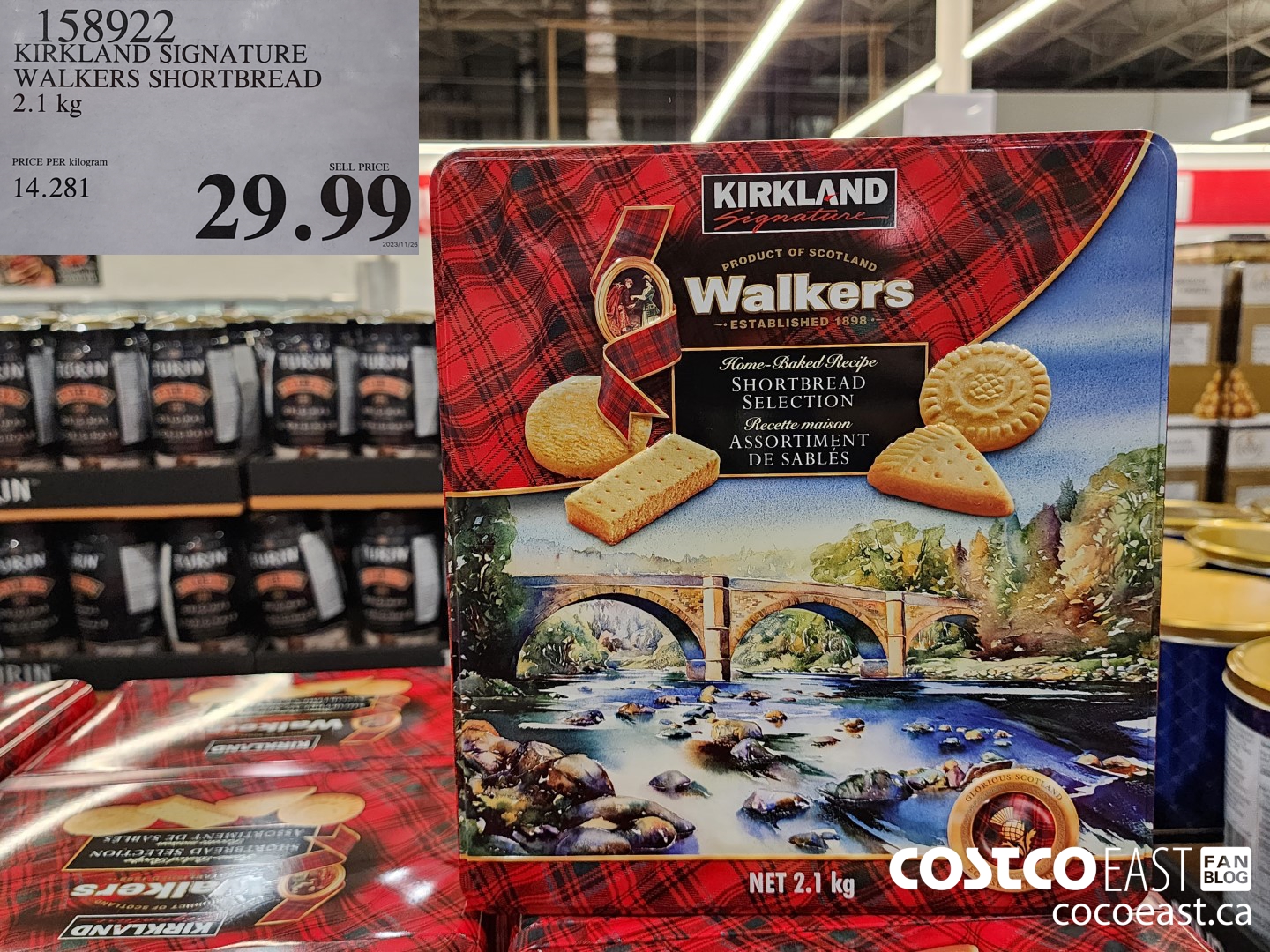 158922 KIRKLAND SIGNATURE ASSORTED SHORTBREAD 2.1 kg $29.99