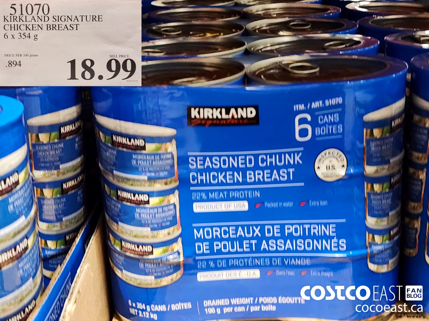 51070 KIRKLAND SIGNATURE CHICKEN BREAST 6 x 354 g $18.99