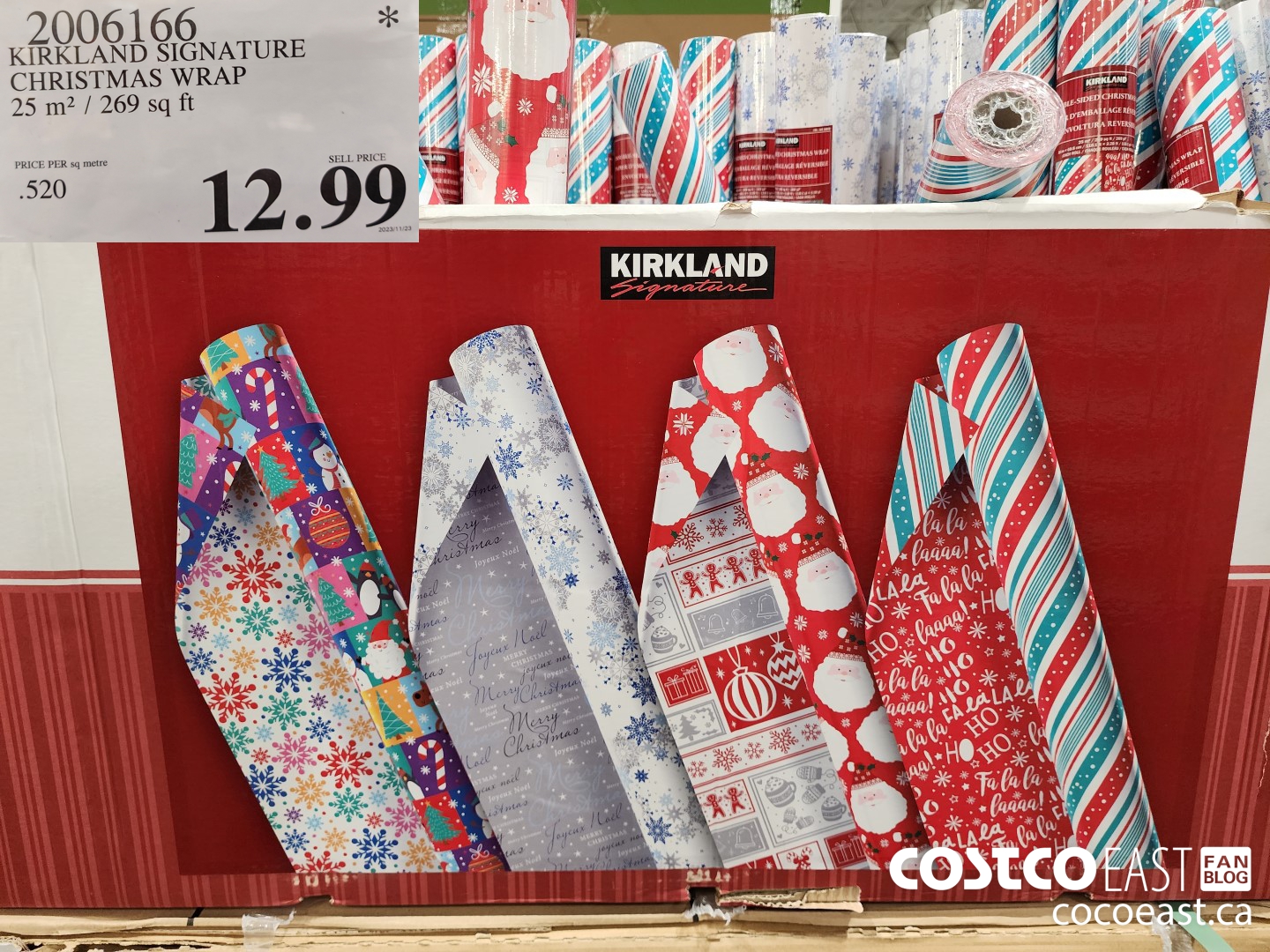 2006166 KIRKLAND SIGNATURE CHRISTMAS WRAP 25 M2 / 269 SQ FT $12.99