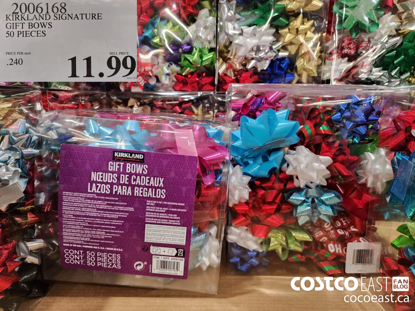 2006168 KIRKLAND SIGNATURE GIFT BOWS 50 PIECES $11.99