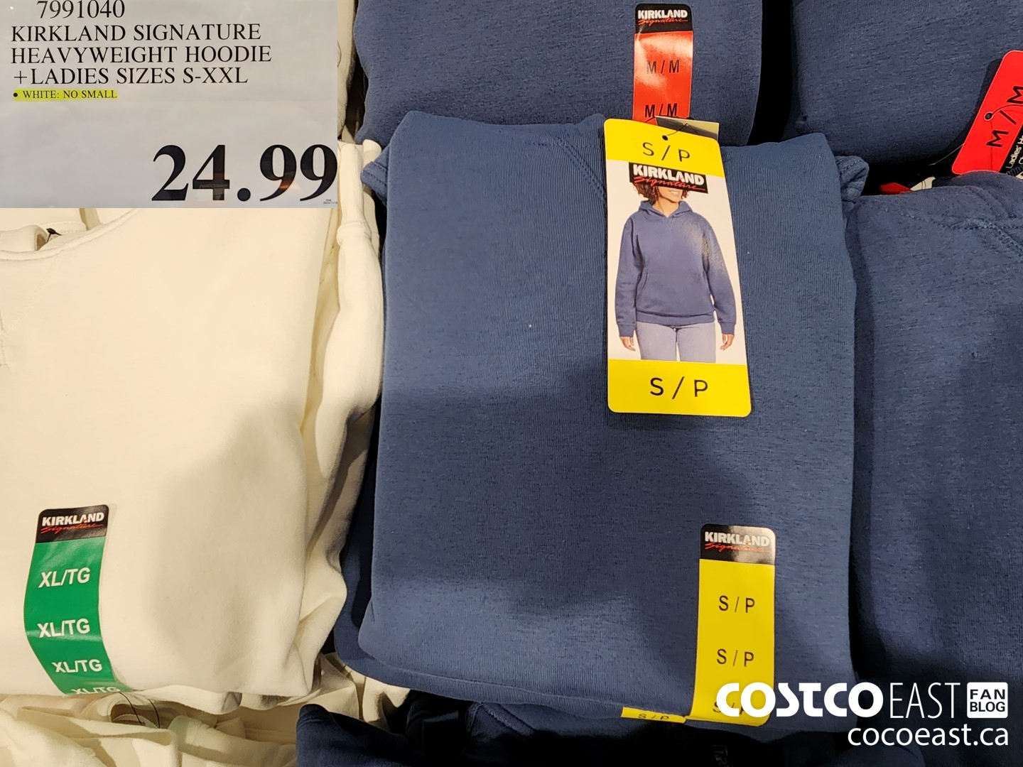 7991040 KIRKLAND SIGNATURE HEAVYWEIGHT HOODIE + LADIES SIZES S-XXL $24.99