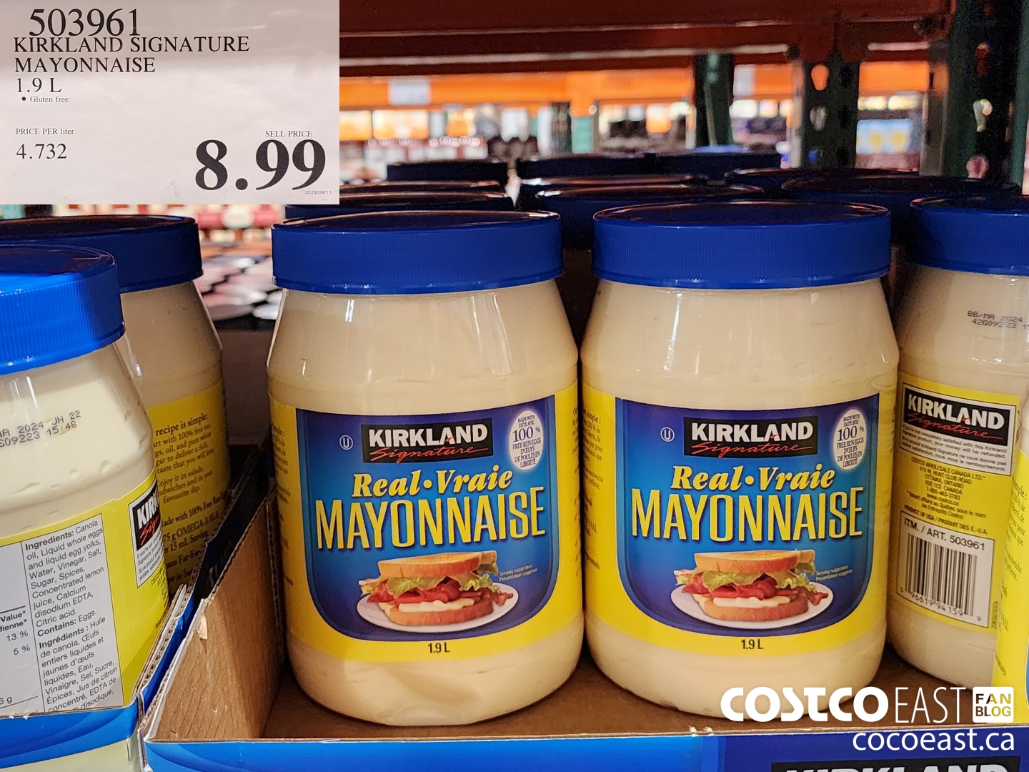 503961 KIRKLAND SIGNATURE MAYONNAISE 1.6 L $8.99