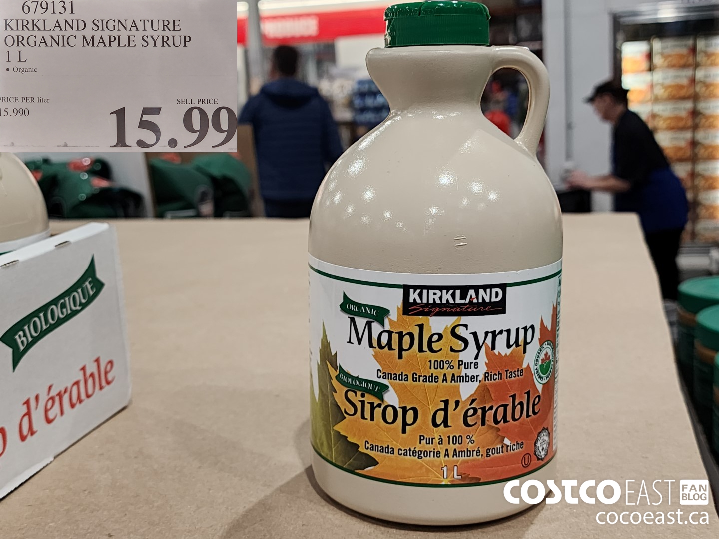 679131 KIRKLAND SIGNATURE ORGANIC MAPLE SYRUP 1L $15.99