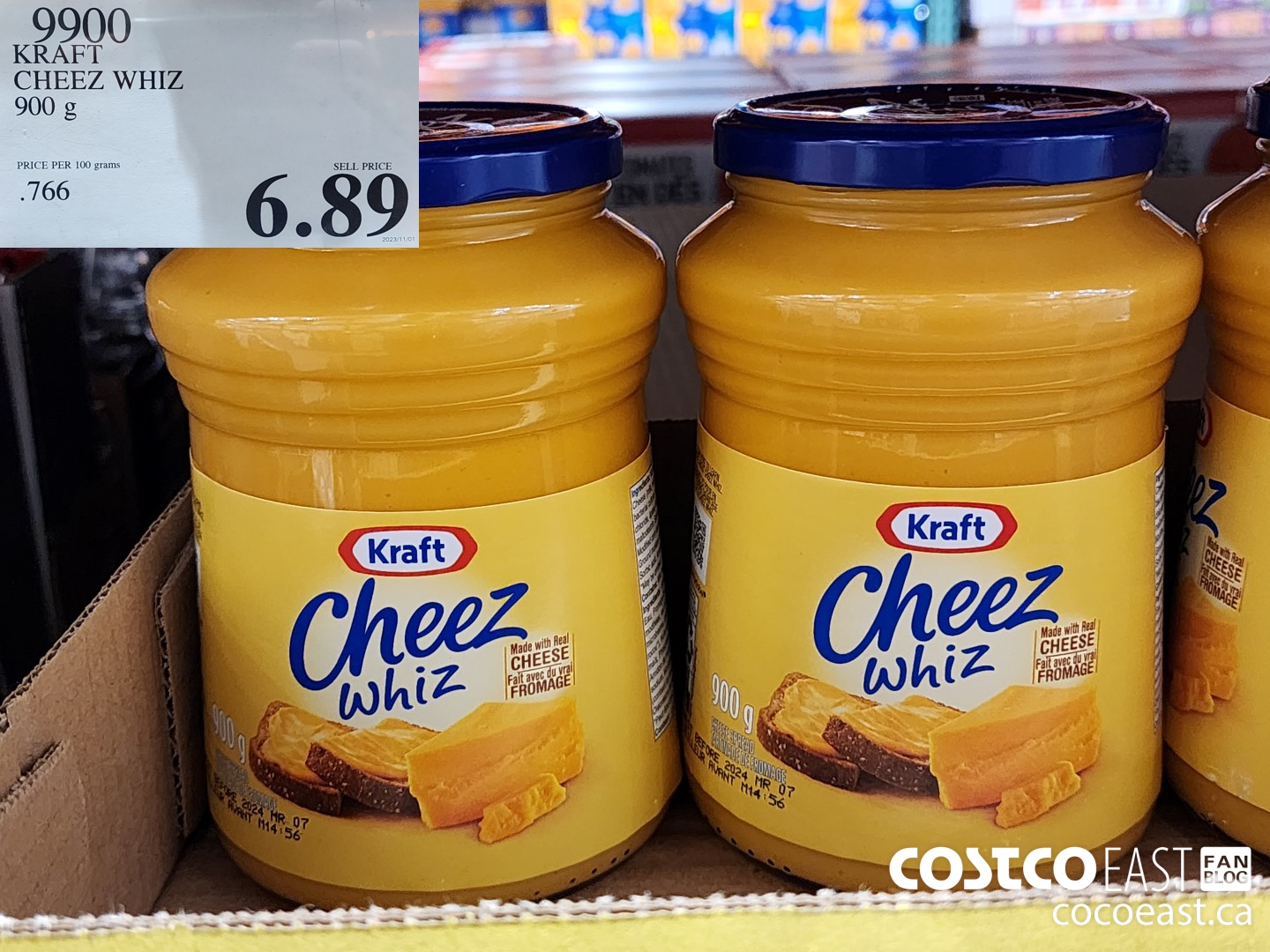 9900 KRAFT CHEEZ WHIZ 900 G $6.89