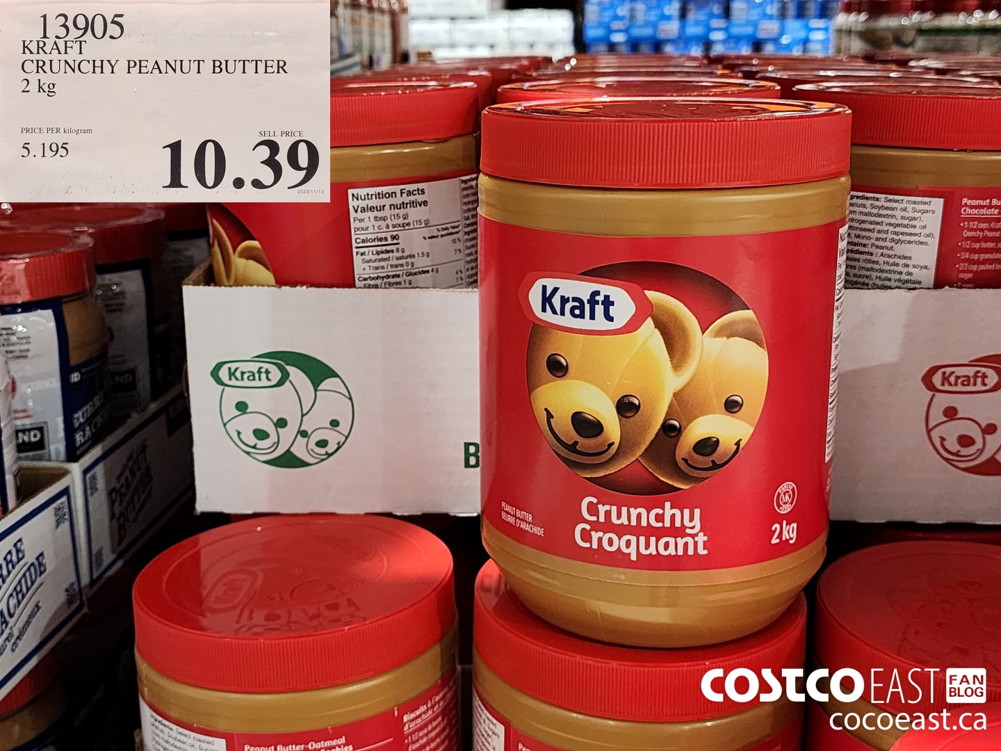13905 KRAFT CRUNCHY PEANUT BUTTER 2 KG $10.39