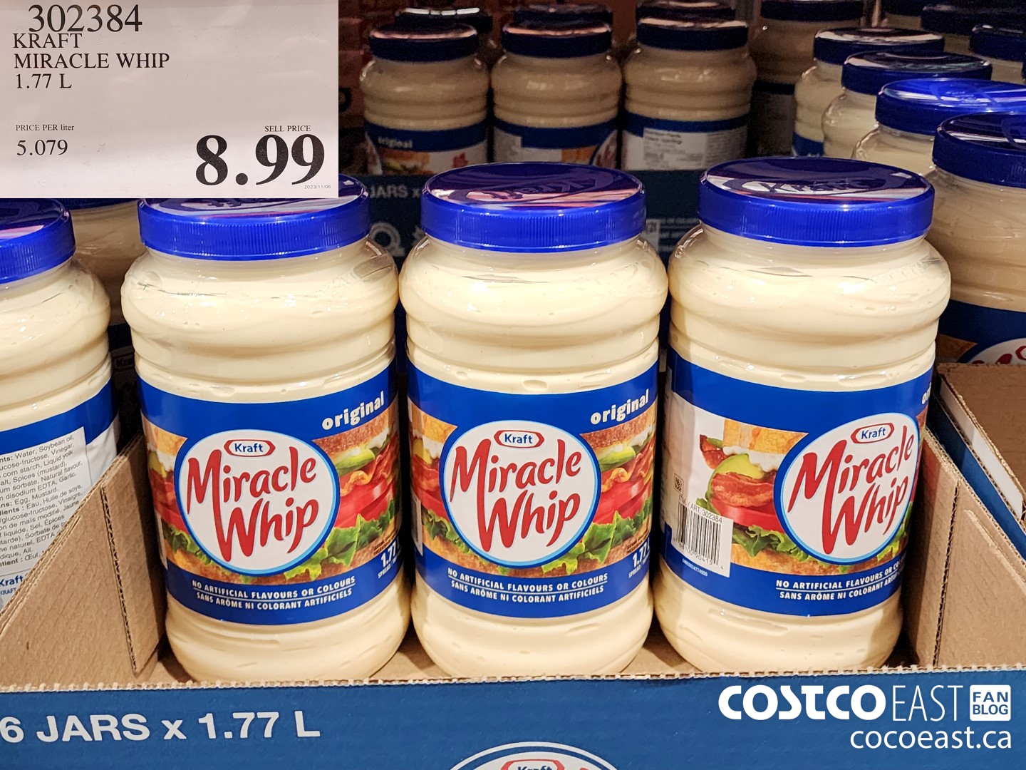 302384 KRAFT MIRACLE WHIP 1.77 L $8.99