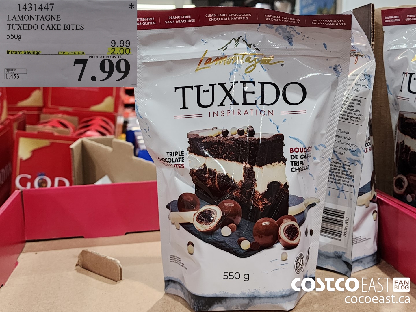 1431447 LAMONTAGNE TUXEDO CAKE BITES 550G ($2.00 INSTANT SAVINGS EXPIRES ON 2023-11-08) $7.99