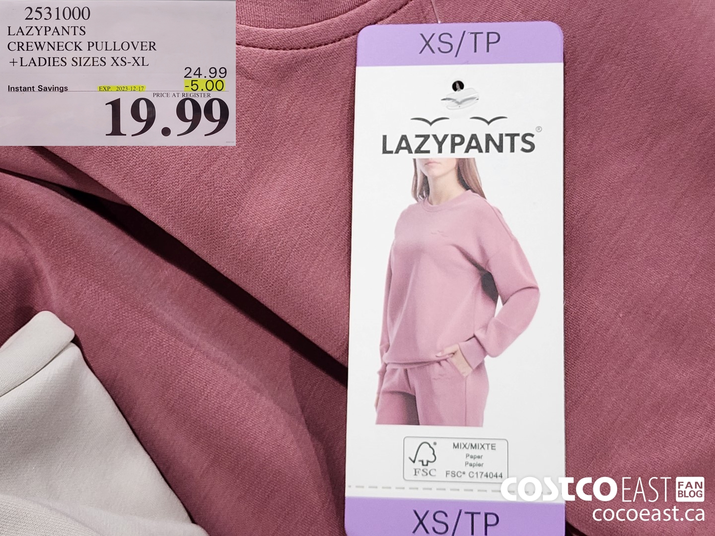 2531000 LAZYPANTS CREWNECK PULLOVER + LADIES SIZES XS-XL ($5.00 INSTANT SAVINGS EXPIRES ON 2023-12-17) $19.99