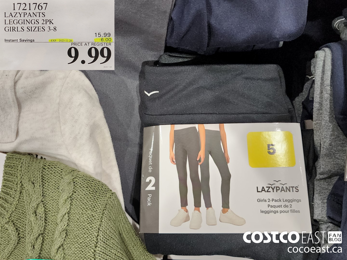 LAZYPANTS LEGGINGS 2PK GIRLS SIZES 3-8 at Costco Ancaster Hamilton