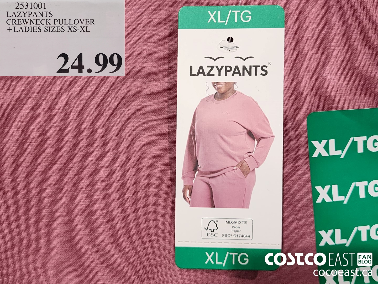 2531001 LAZY PANTS CREWNECK PULLOVER + LADIES SIZES XS-XL $24.99