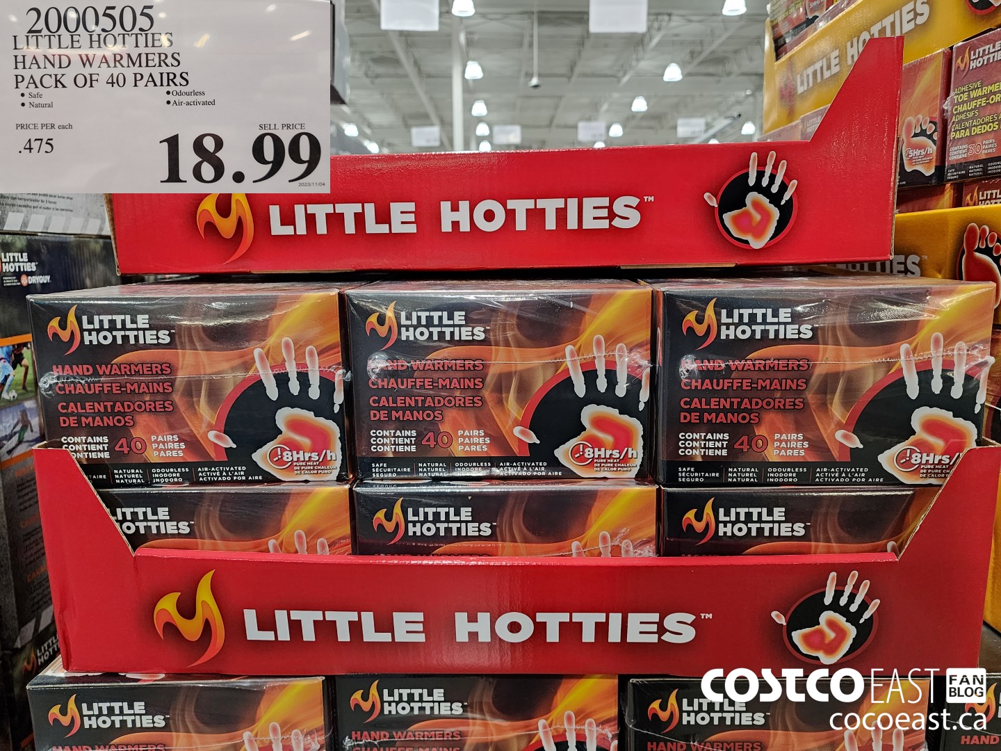 2000505 LITTLE HOTTIES HAND WARMERS PACK OF 40 PAIRS $18.99