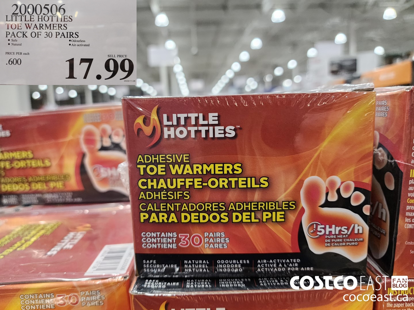 2000506 LITTLE HOTTIES TOE WARMERS PACK OF 30 PAIRS $17.99