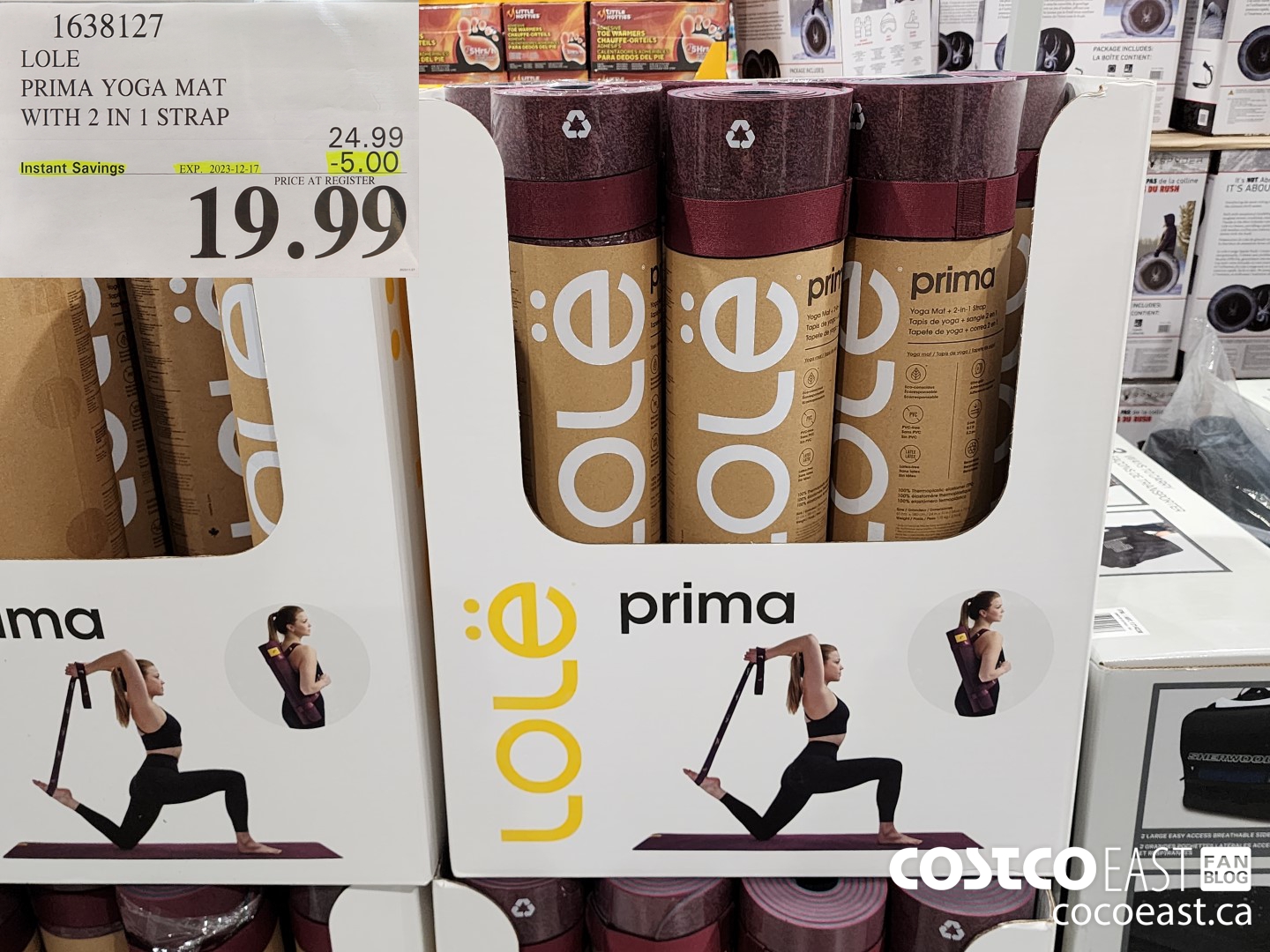 1638127 LOLE PRIMA YOGA MAT WITH 2 IN 1 STRAP ($5.00 INSTANT SAVINGS EXPIRES ON 2023-12-17) $19.99