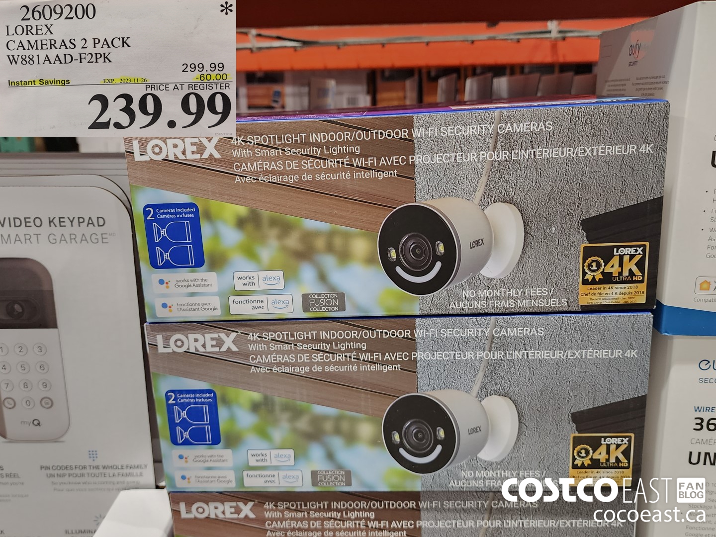 2609200 LOREX CAMERAS 2 PACK W881AAD-F2PK ($60.00 INSTANT SAVINGS EXPIRES ON 2023-11-26) $239.99