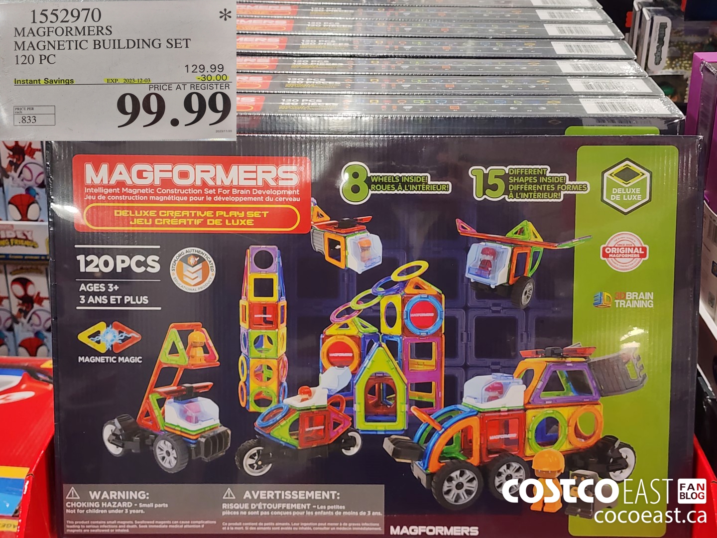 1552970 MAGFORMERS MAGNETIC BUILDING SET 120 PC ($30.00 INSTANT SAVINGS EXPIRES ON 2023-12-03) $99.99