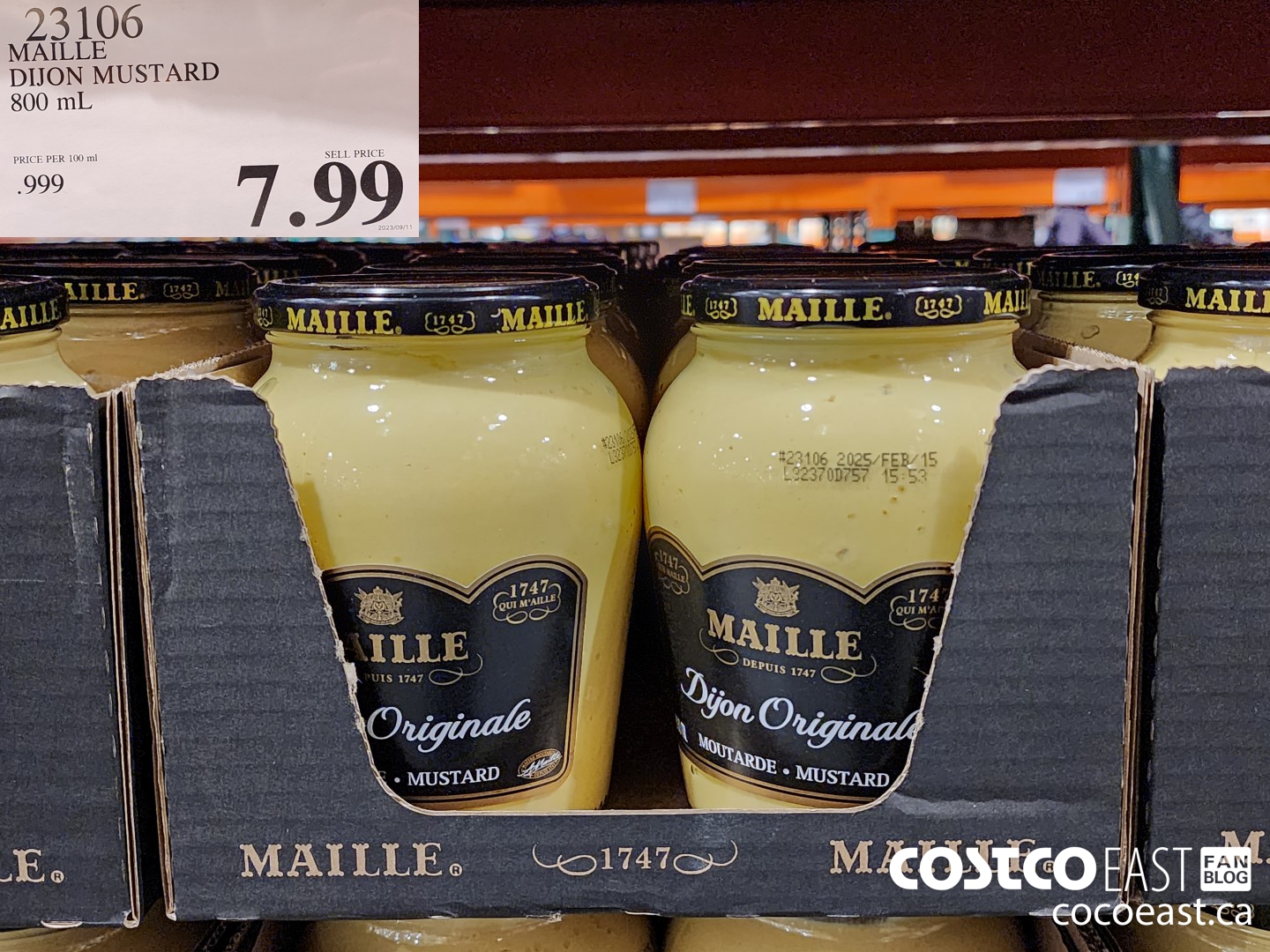 23106 MAILLE DIJON MUSTARD 800 ML $7.99