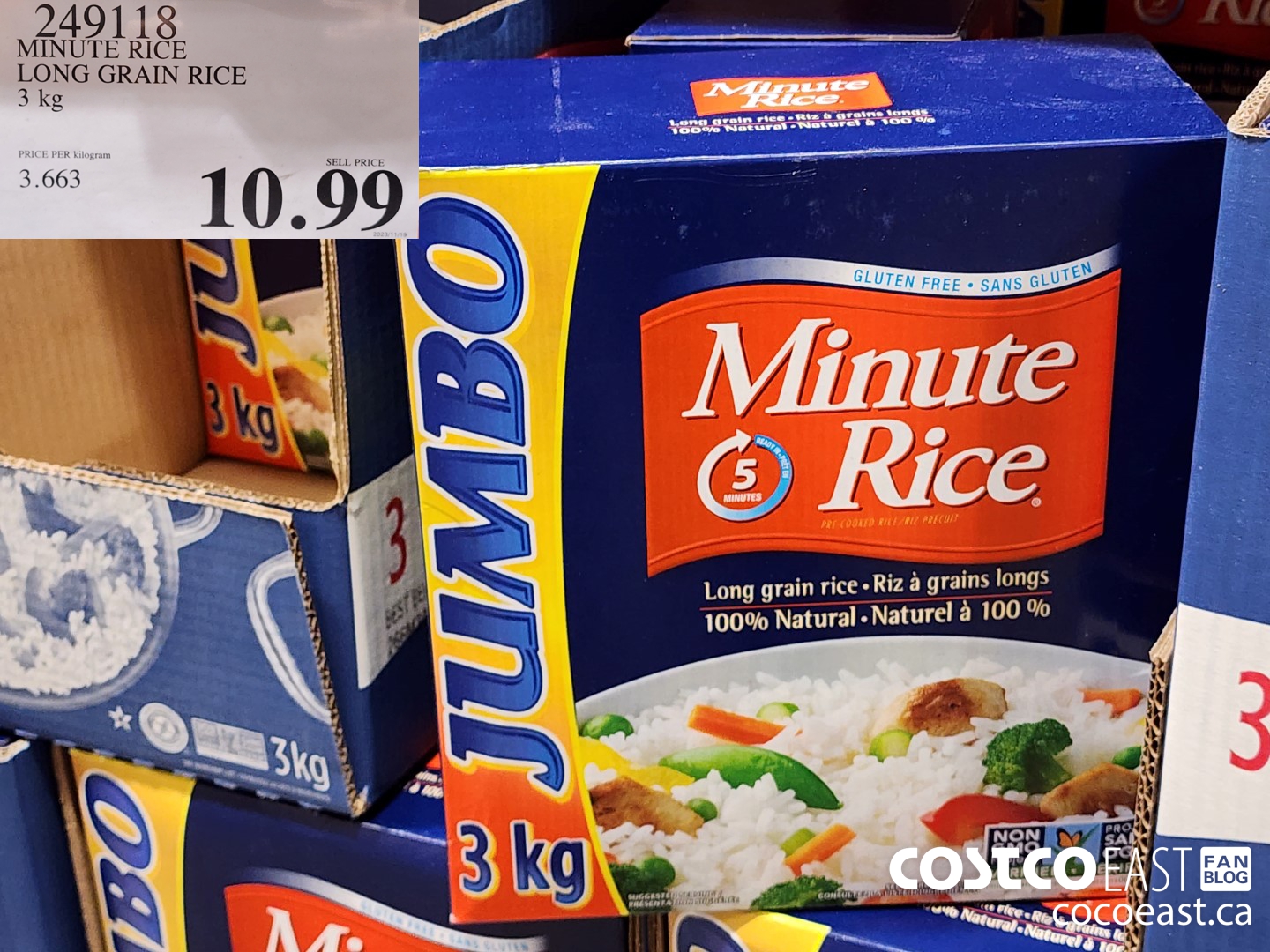 249118 MINUTE RICE LONG GRAIN RICE 3 KG $10.99