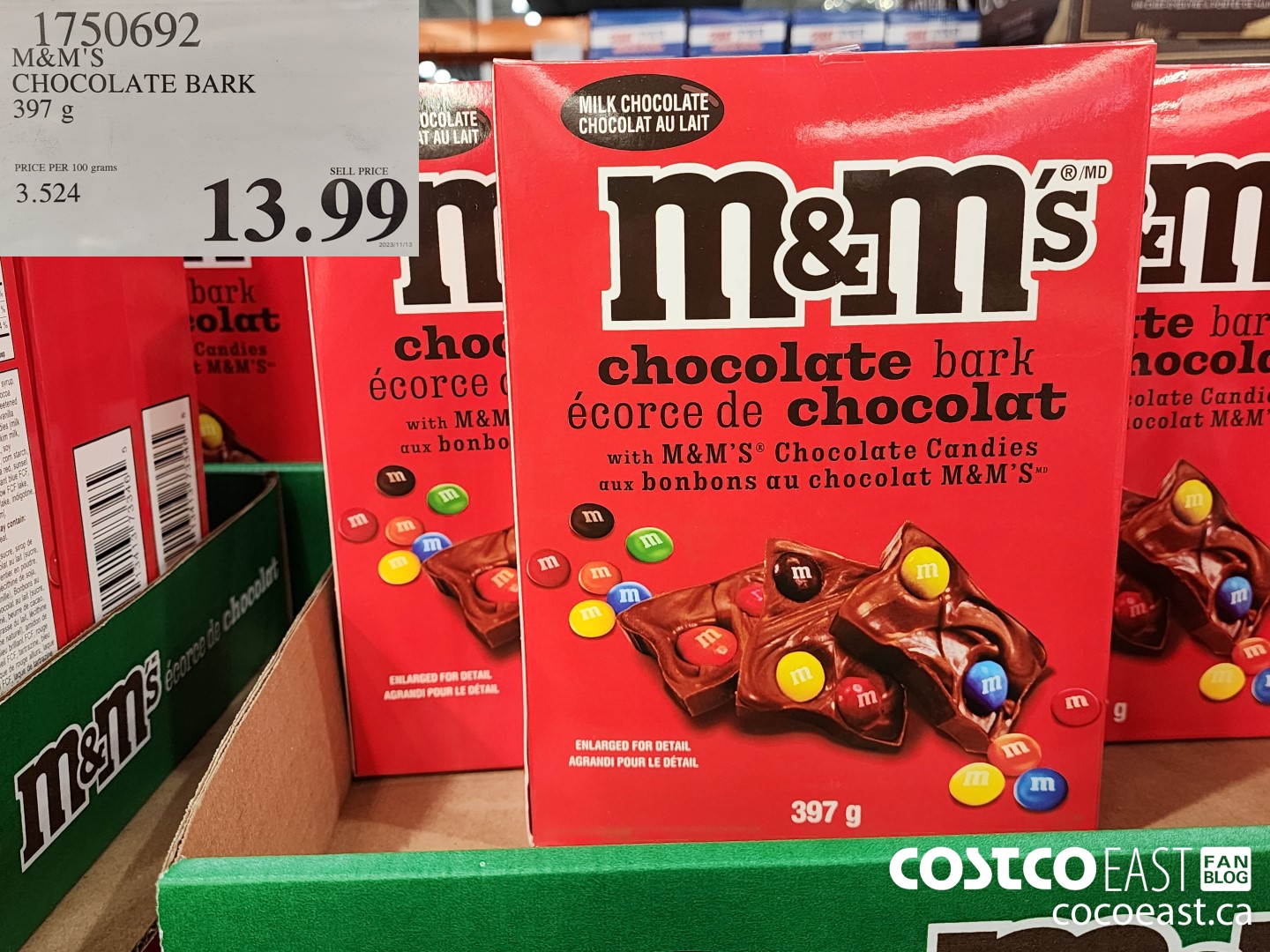 1750692 M&M'S CHOCOLATE BARK 397 G $13.99