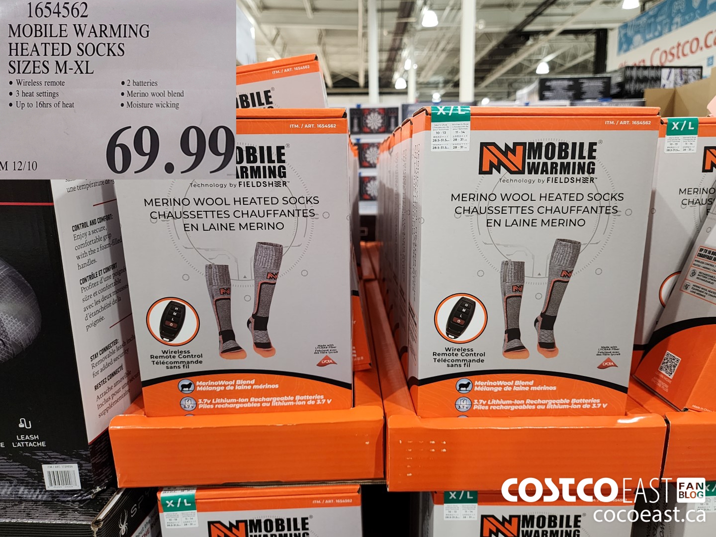 1654562 MOBILE WARMING HEATED SOCKS SIZES M-XL $69.99