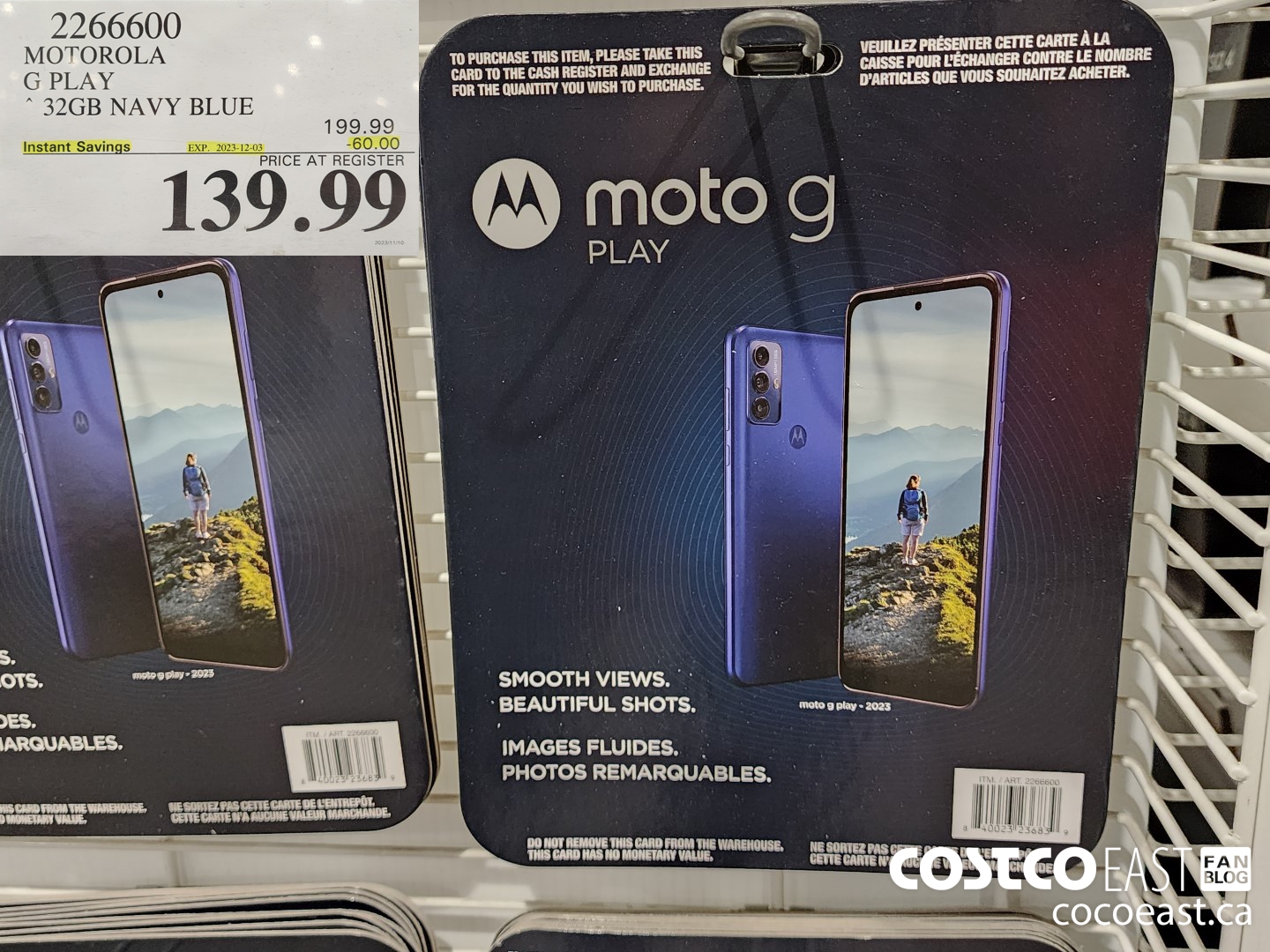 2266600 MOTOROLA G PLAY 32GB NAVY BLUE ($60.00 INSTANT SAVINGS EXPIRES ON 2023-12-03) $139.99