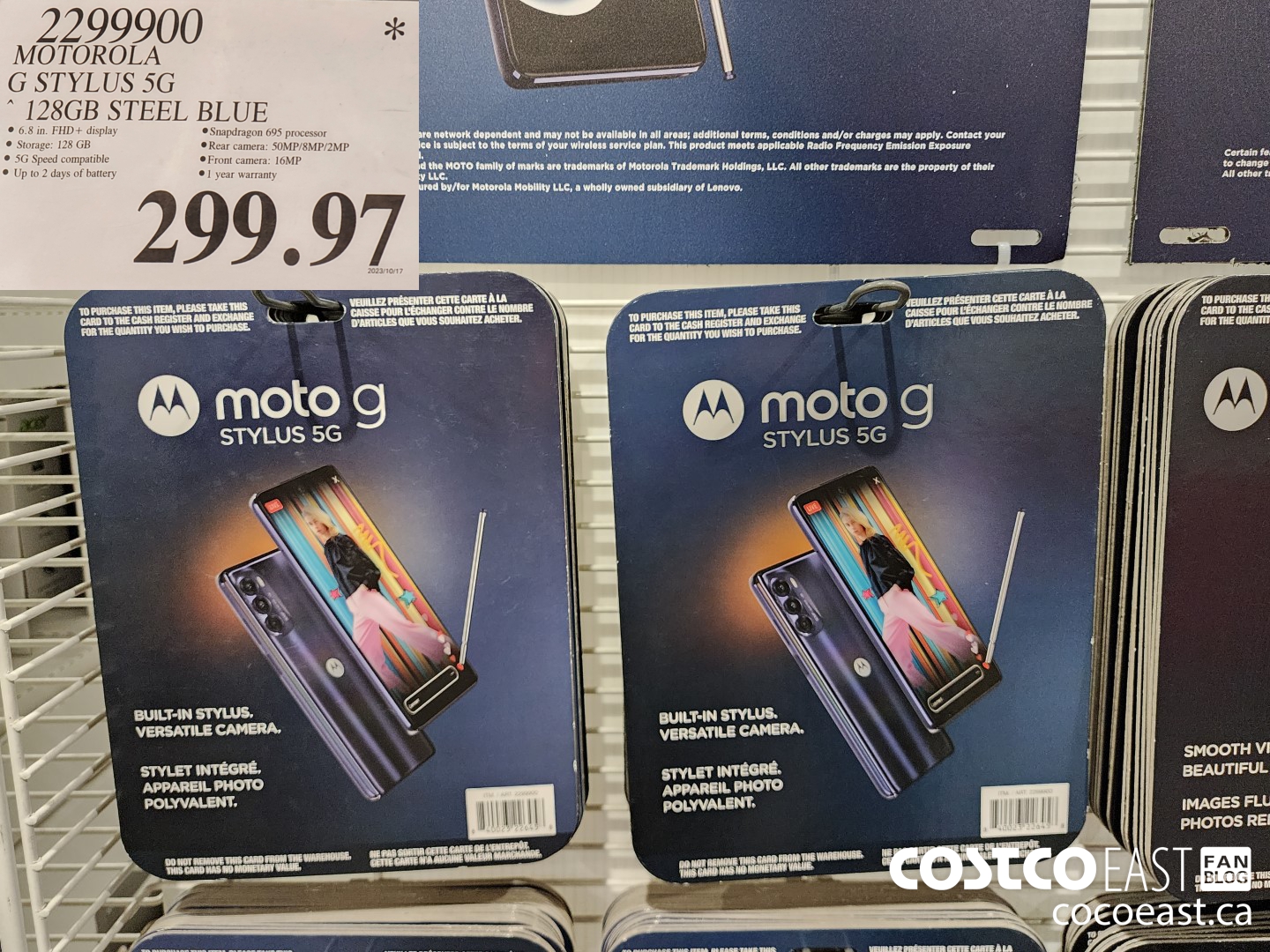 2299900 MOTO G STYLUS 5C 128 GB STEEL BLUE $299.97