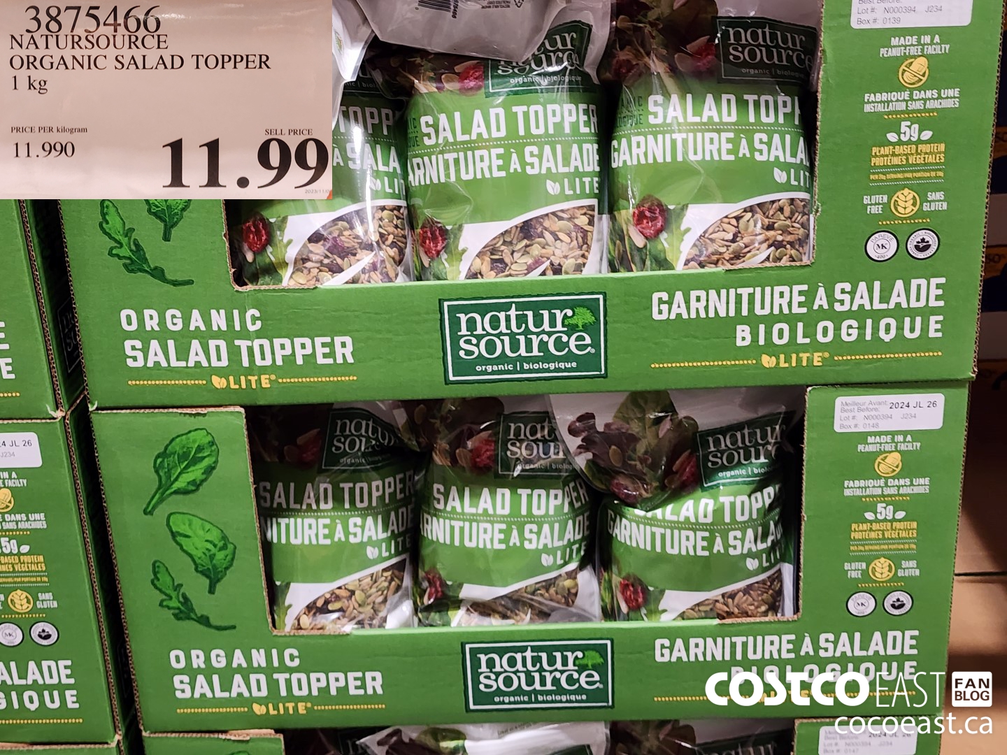 3875466 NATURSOURCE ORGANIC SALAD TOPPER 1 KG $11.99
