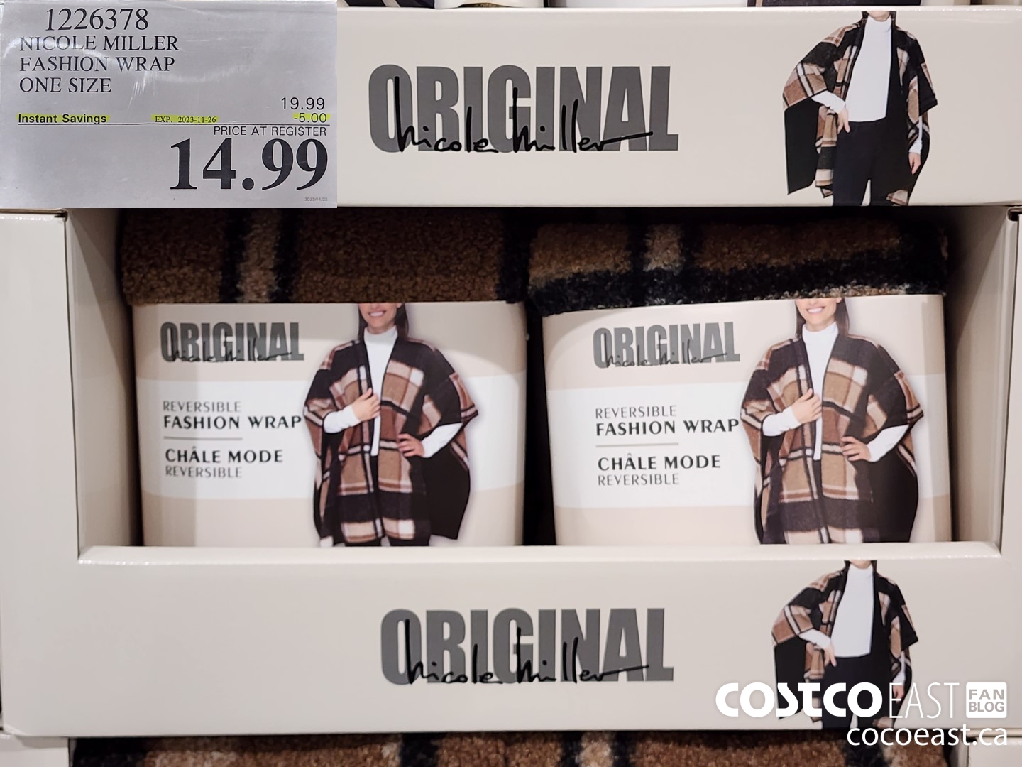 1226378 NICOLE MILLER FASHION WRAP ONE SIZE ($5.00 INSTANT SAVINGS EXPIRES ON 2023-11-26) $14.99