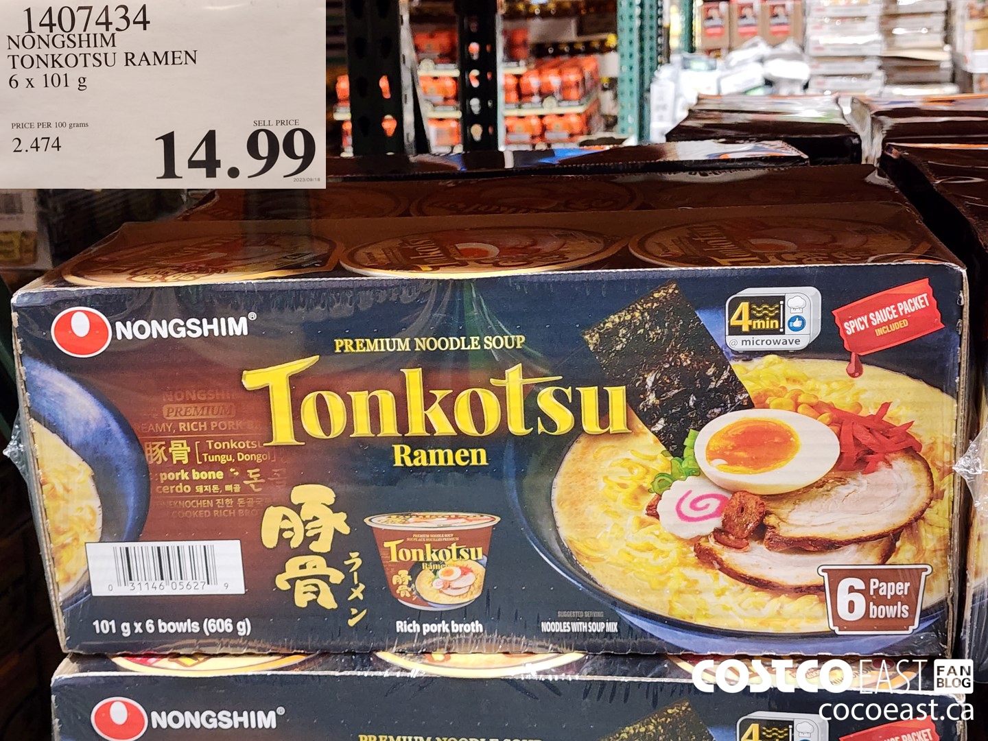 1407434 NONGSHIM TONKOTSU RAMEN 6 x 101 g $14.99