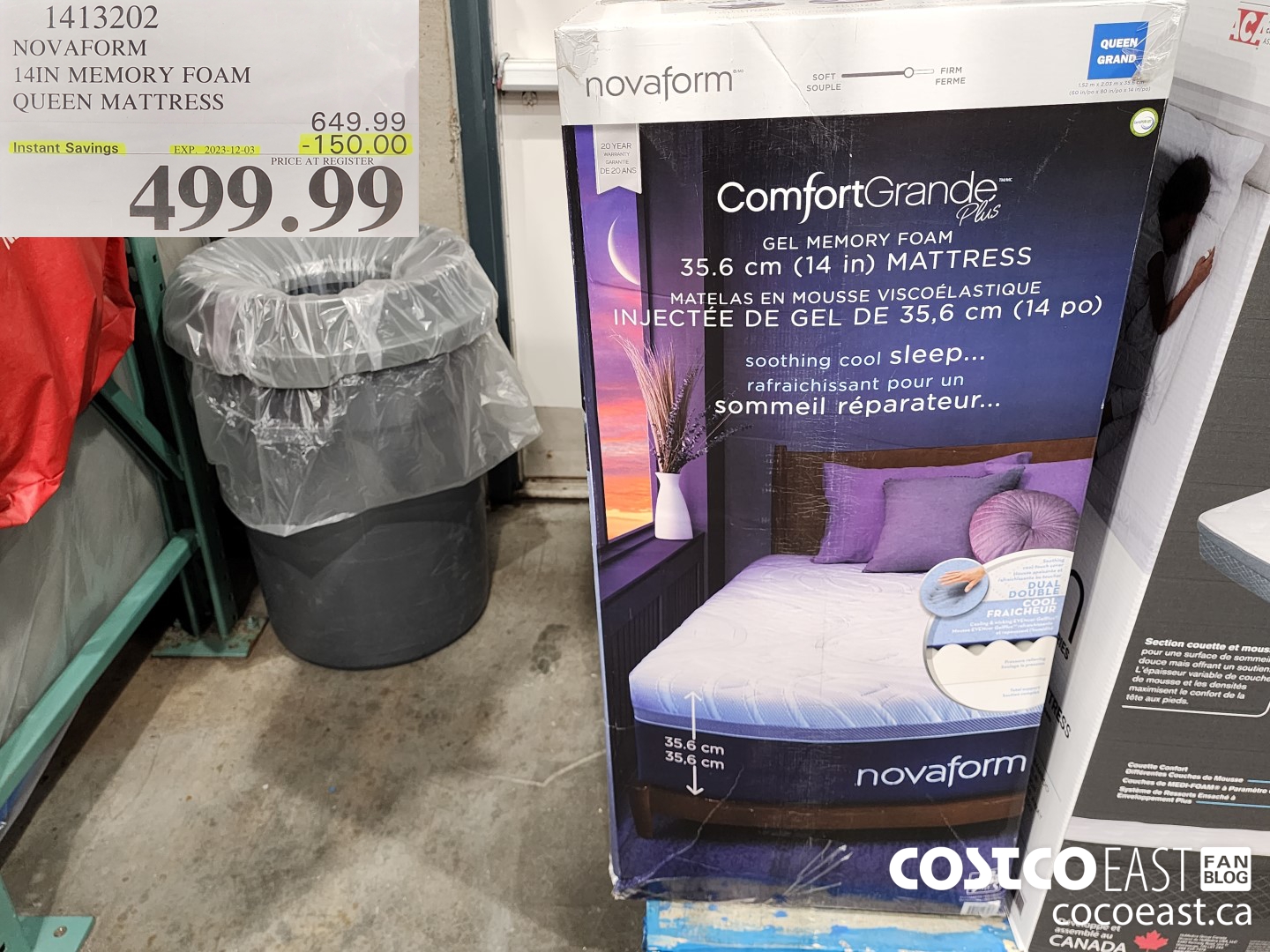 1413202 NOVAFORM 14IN MEMORY FOAM QUEEN MATTRESS ($150.00 INSTANT SAVINGS EXPIRES ON 2023-12-03) $499.99