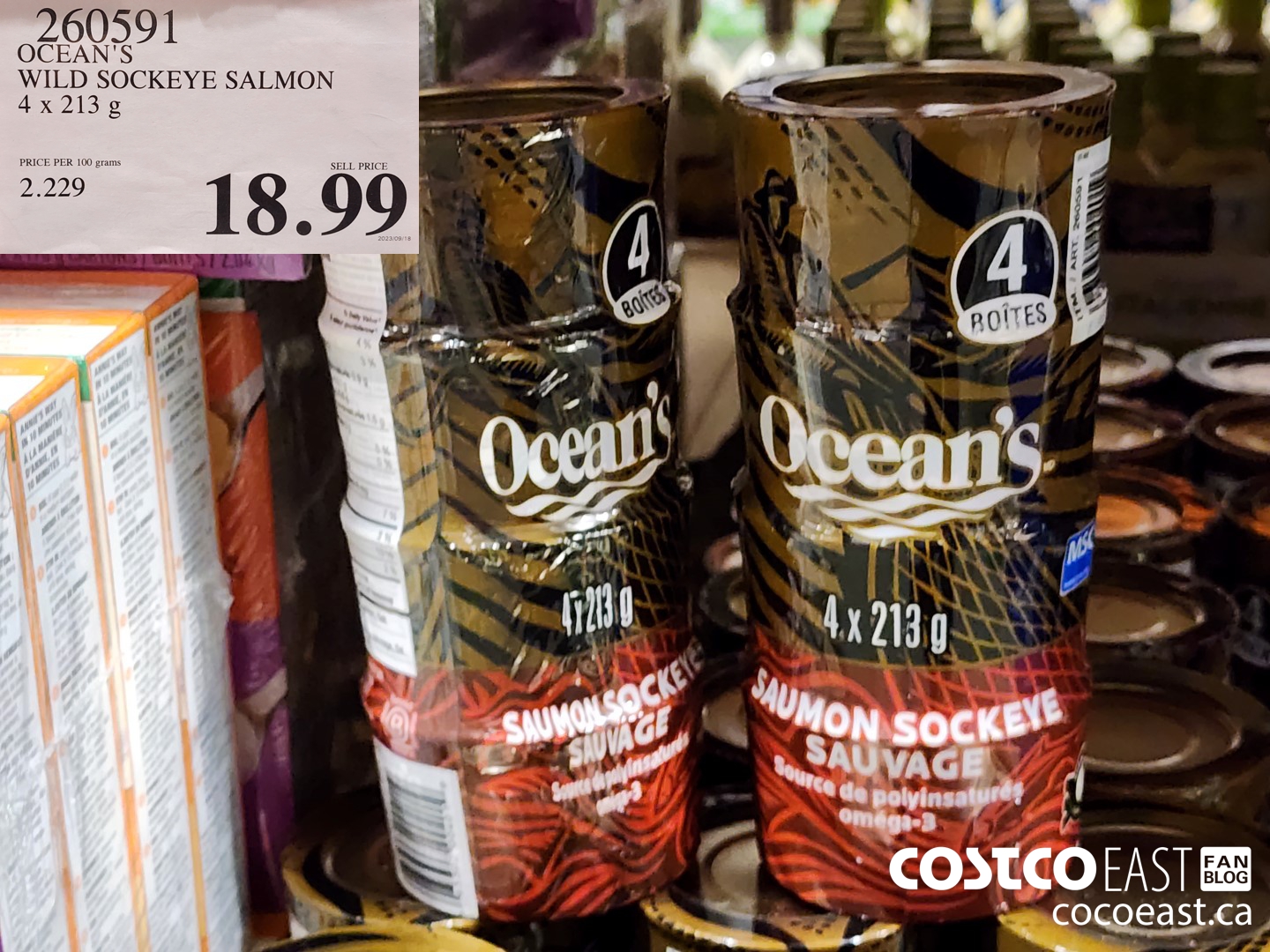 260591 OCEAN'S WILD SOCKEYE SALMON 4 x 213 G $18.99