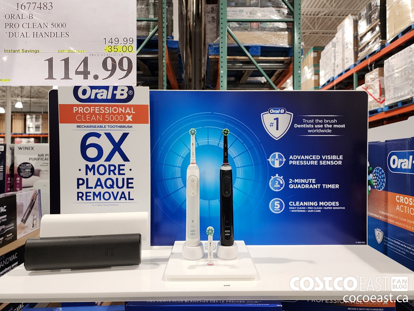 1677483 ORAL-B PRO CLEAN 5000 DUAL HANDLES ($35.00 INSTANT SAVINGS EXPIRES ON 2023-12-17) $114.99