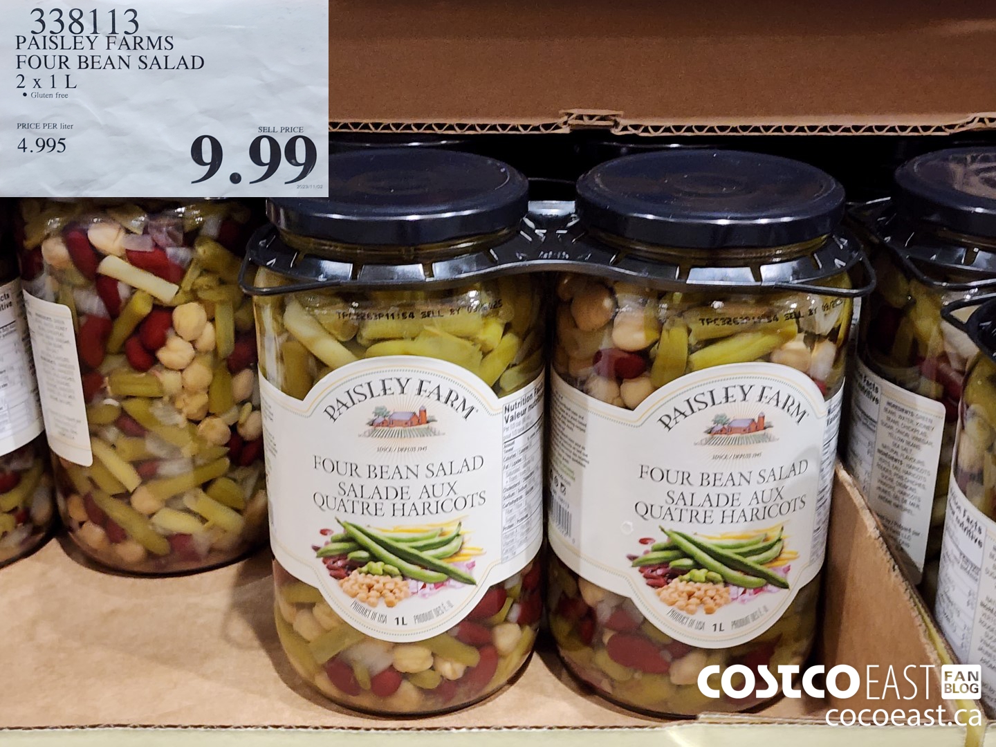338113 PAISLEY FARMS FOUR BEAN SALAD 2 X 1 L $9.99