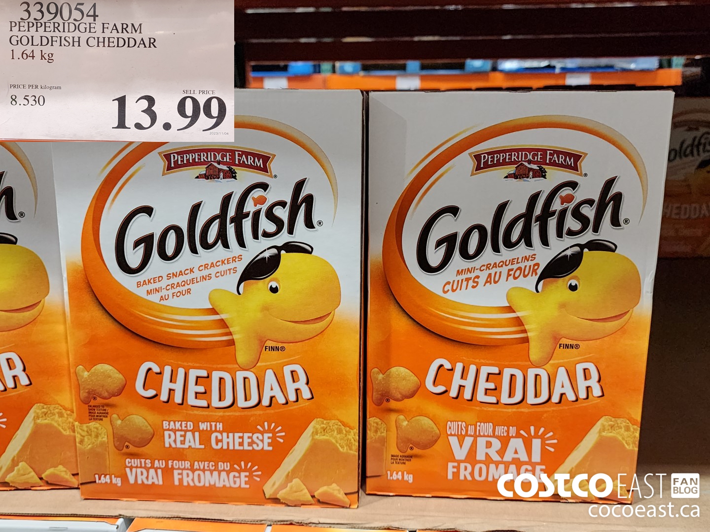 339054 PEPPERIDGE FARM GOLDFISH CHEDDAR 1.64 KG $13.99