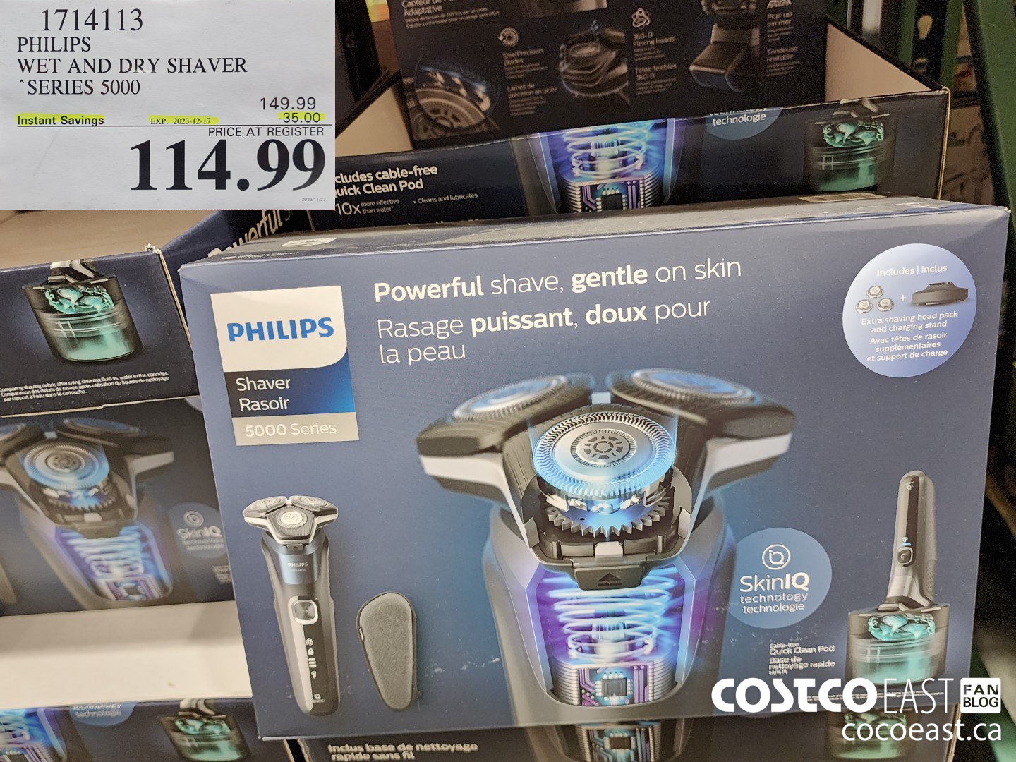 1714113 PHILIPS WET AND DRY SHAVER “SERIES 5000 ($35.00 INSTANT SAVINGS EXPIRES ON 2023-12-17) $114.99