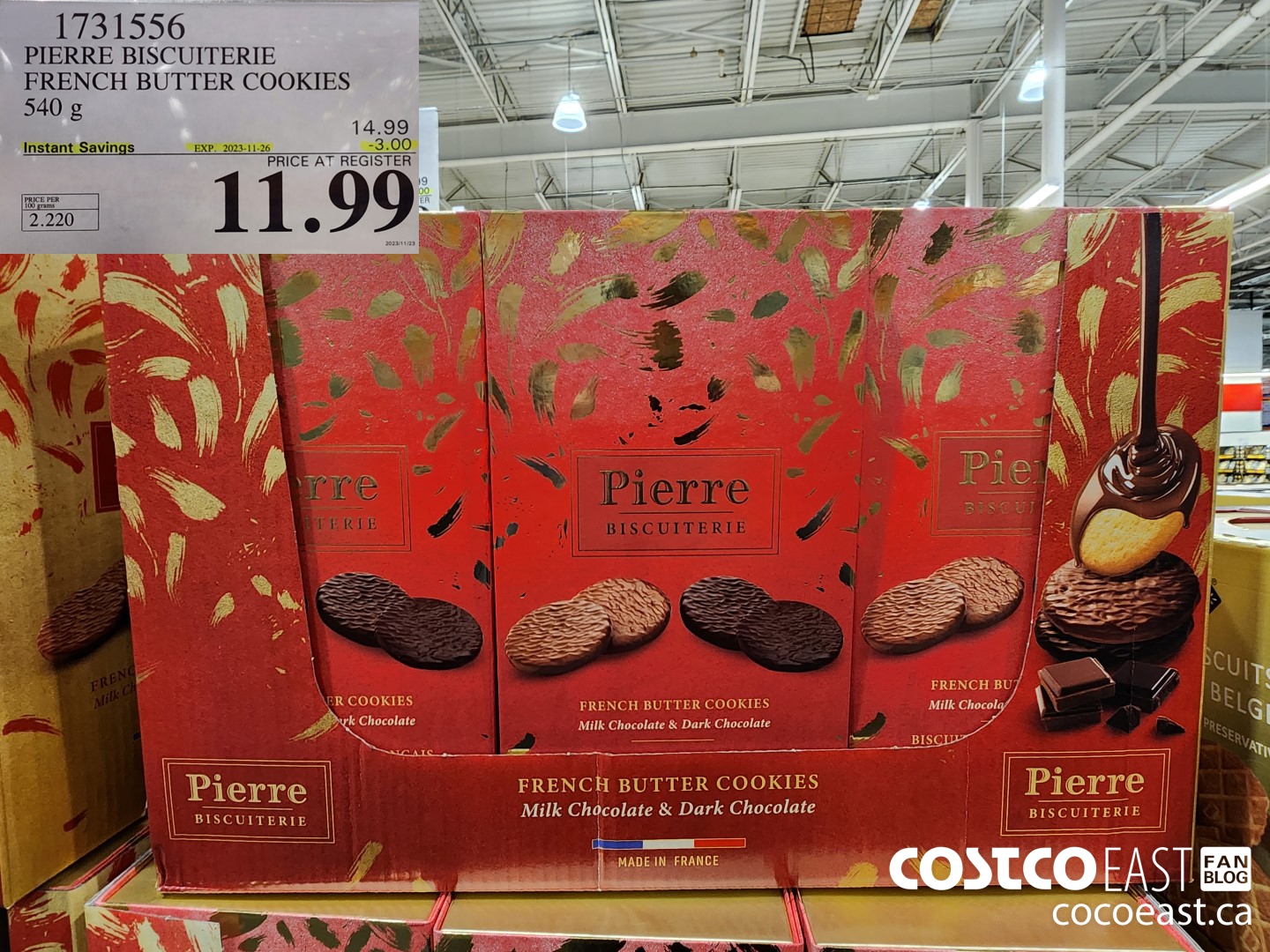 1731556 PIERRE BISCUITERIE FRENCH BUTTER COOKIES 540 g ($3.00 INSTANT SAVINGS EXPIRES ON 2023-11-26) $11.99