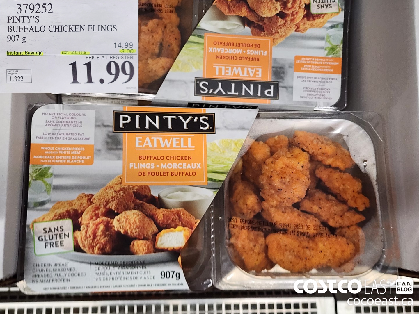 379252 PINTY'S BUFFALO CHICKEN FLINGS 907 g ($3.00 INSTANT SAVINGS EXPIRES ON 2023-11-26) $11.99