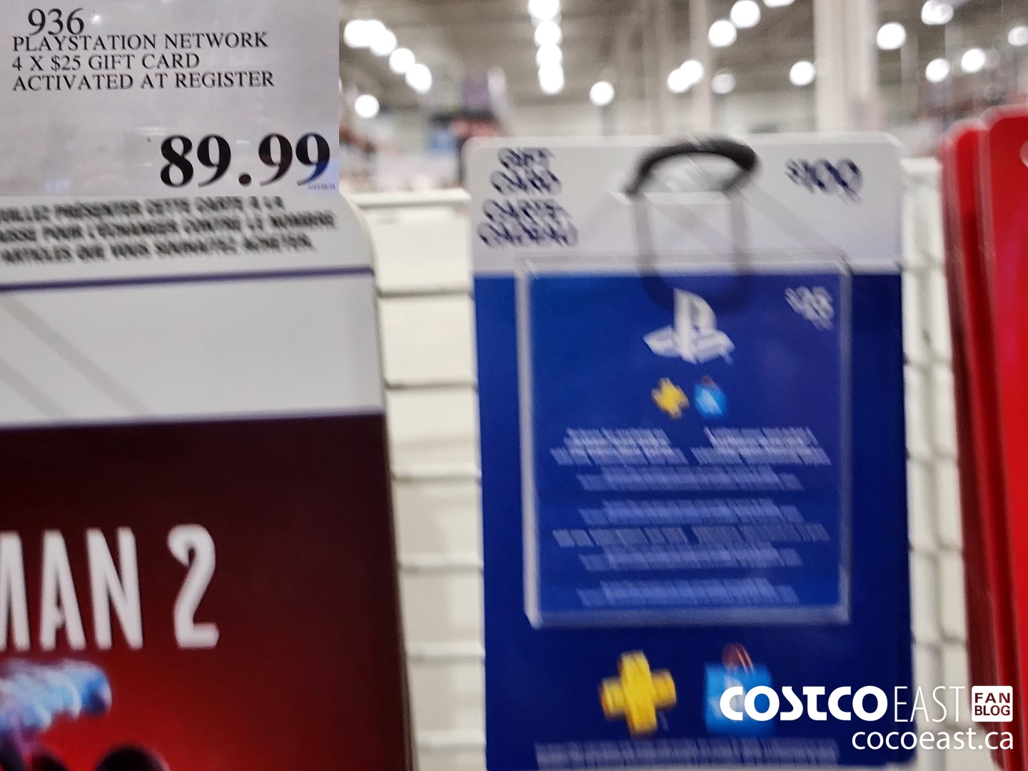 936 PLAYSTATION NETWORK 4 X $25 GIFT CARD ACTIVATED AT REGISTER $89.99
