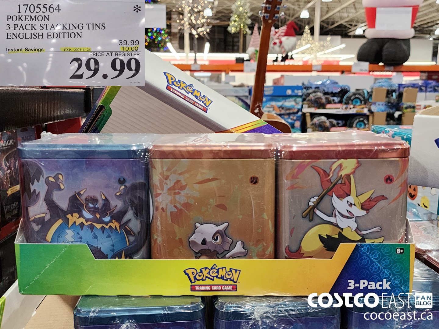 1705564 POKEMON 3-PACK STACKING TINS ENGLISH EDITION ($10.00 INSTANT SAVINGS EXPIRES ON 2023-11-26) $29.99