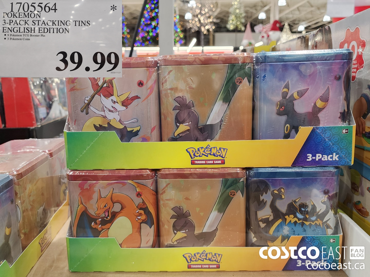 1705564 POKEMON 3-PACK STACKING TINS ENGLISH EDITION $39.99