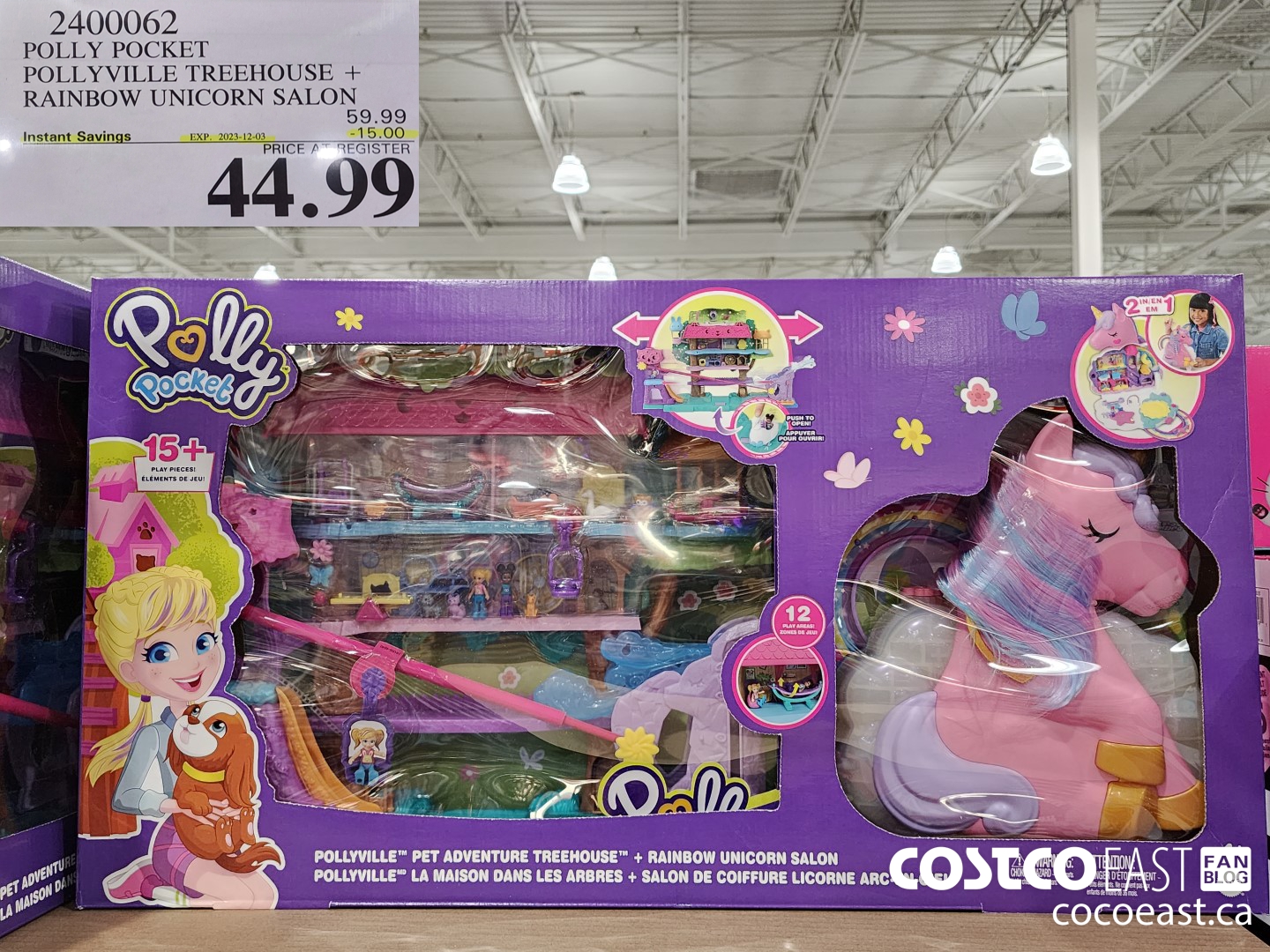 2400062 POLLY POCKET POLLYVILLE TREEHOUSE + RAINBOW UNICORN SALON ($15.00 INSTANT SAVINGS EXPIRES ON 2023-12-03) $44.99