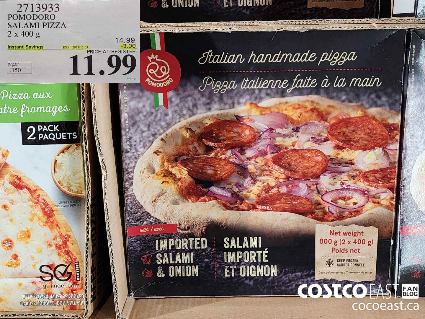 2713933 POMODORO SALAMI PIZZA 2 x 400 G ($3.00 INSTANT SAVINGS EXPIRES ON 2023-12-03) $11.99