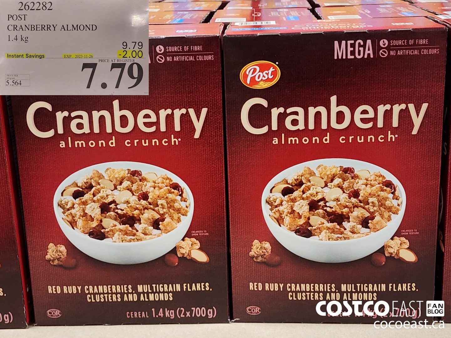 262282 POST CRANBERRY ALMOND 1.4 KG ($2.00 INSTANT SAVINGS EXPIRES ON 2023-11-26) $7.79